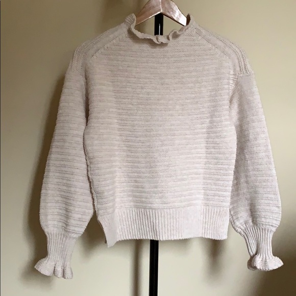 Madewell Ruffle-neck Pullover Sweater - Picture 7 of 8